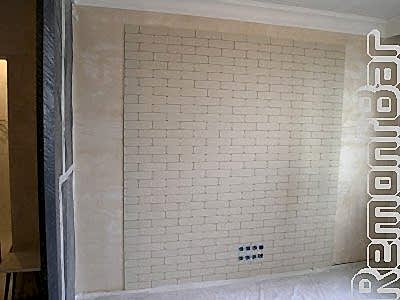 отделка стены декоративным камнем клинкером