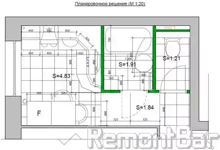 планировка кухни - фрагмент дизайн-проекта