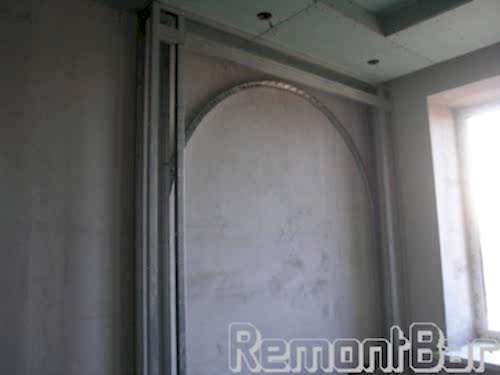 Ниша тоже построена из гипсокартона