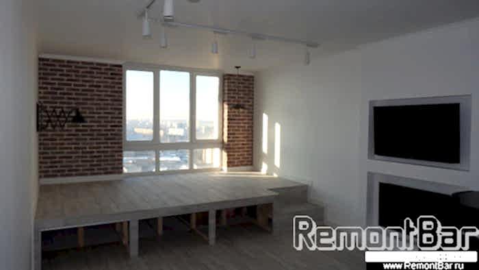 Подиум. По замыслу заказчика так произведено зонирование квартиры. Подиум - отличный декоративный элемент, который может служить отдновременно и спальней, и лаунж-зоной, и библиотекой, и даже местом для хранения вещей, поскольку в нижней части его будут расположены три больших выкатных ящика (они будут установлены позже, поскольку изготавливаем их не мы, а мебельщики) Подиум. По замыслу заказчика так произведено зонирование квартиры. Подиум - отличный декоративный элемент, который может служить отдновременно и спальней, и лаунж-зоной, и библиотекой, и даже местом для хранения вещей, поскольку в нижней части его будут расположены три больших выкатных ящика (они будут установлены позже, поскольку изготавливаем их не мы, а мебельщики)