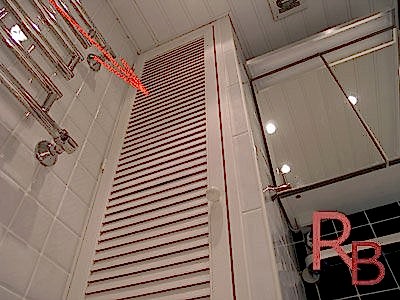 Одностворчатая дверь-обрешетка в качестве ревизионного люка сантехшкафа. Окрашена в белый цвет. Купили в одном большой магазине французской сети (смотреть фотогалерею полностью >) Одностворчатая дверь-обрешетка в качестве ревизионного люка сантехшкафа. Окрашена в белый цвет. Купили в одном большой магазине французской сети.