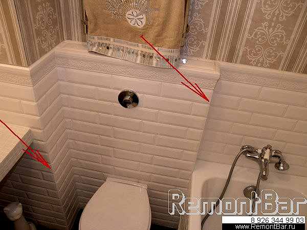 Плитка в виде кирпичиков имеет глубокие фаски, и приложить пластиковую раскладку на наружний угол невозможно Плитка в виде кирпичиков имеет глубокие фаски, и приложить пластиковую раскладку на наружний угол невозможно